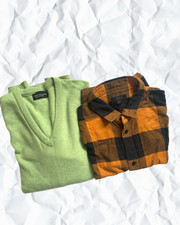 Wool Jumper Shirt Cotton x2