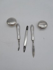 3pc 800 Silver Manicure Nail Set With 2 800 Silver Bottle Tops