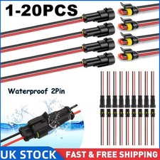 12V 2Pin Cable Wire Connector Plug Waterproof Sealed For Electrical Car W/wire