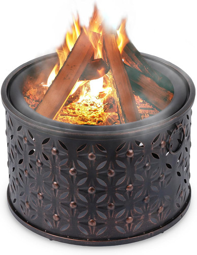 Rombo fire pit brazier with - fire,
