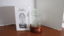 Avery Color Studios LIGHT UP GLASS FRESNEL LENS LIGHTHOUSE MODEL w/ WOOD BASE