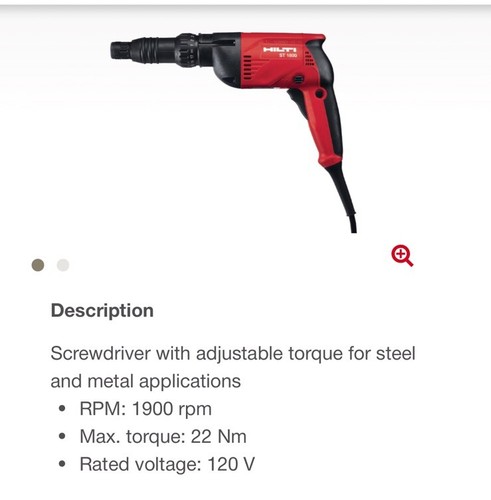 Hilti screwdriver st1800 110v - screwdriver,