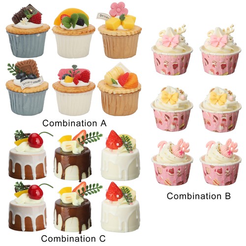 6pcs artificial cake fake - cake,