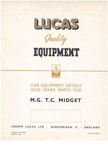 Lucas equipment catalog - tc,