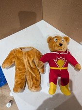 Vintage Super Ted Bear with Removable Bear Suit Teddy Outfit Plush Soft Toy 1984