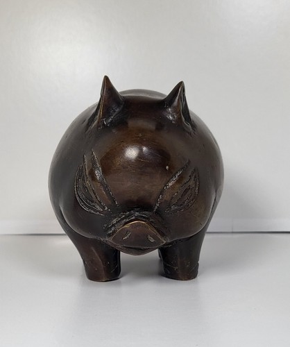 Solid bronze pig figurine - solid,