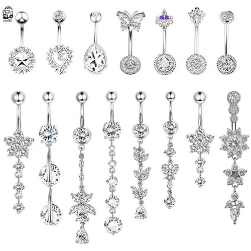 Belly bars button - bars, piercing
