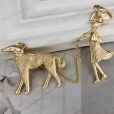 VINTAGE LADY BROOCH pin AFGHAN