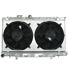 CXRacing Aluminum Radiator + Shroud + 12" Fans For 02-07 SUBARU WRX Sti 2.5L MT
