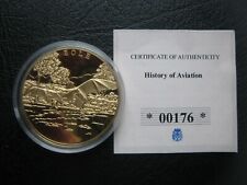 2009 Gold-Plated Medal Coin ~ History of Aviation ~ Eole Flying Machine ~ COA