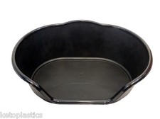 EXTRA LARGE XL PLASTIC BLACK DOG / CAT / PET BED, BASKET - HEAVY DUTY MADE IN UK