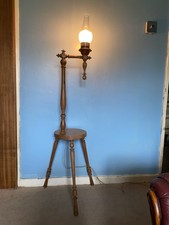 REFURBISHED Vintage Standard Lamp With A Small Table And Shade