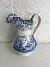 Vintage Large Chinese Marine New Stone China Jug Pitcher Blue/White China Design