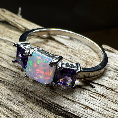 Amethyst ring ladies - ring, girls