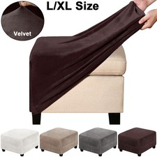 Stretch Velvet Footstool Cover