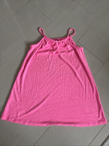 Womens pink towelling dress - towelling,