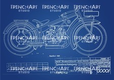 BMW R32 motorbike Wehrmacht motorcycle Poster WWII vintage germany patent print 