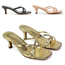 Womens Strappy Kitten Heel
