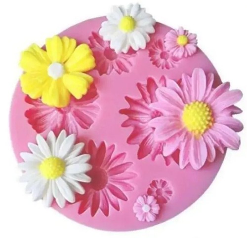 Daisy flowers fondant mold - 3d,