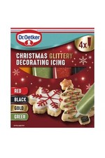 🔥NEW🔥Dr. Oetker Christmas Glittery Decorating Icing 4 × Tubes BB 08/2026