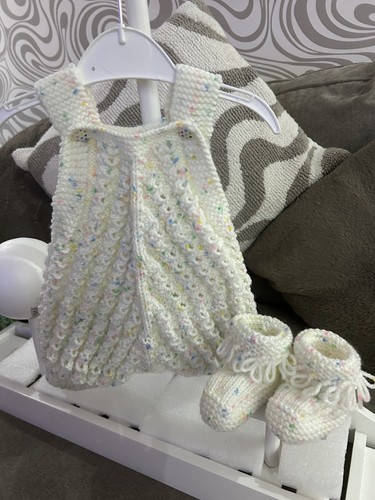 Hand knitted baby - hand, romper