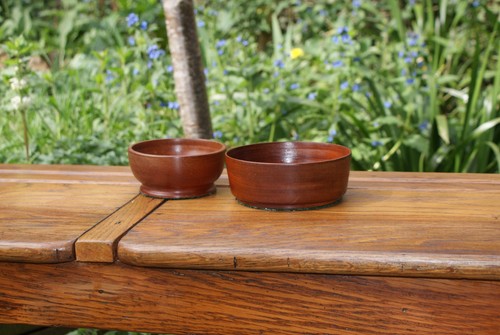 Pair vintage hand turned - pair,