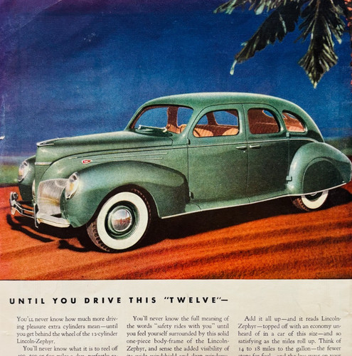 1939 lincoln zephyr v12 car - zephyr,