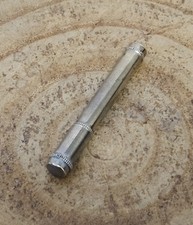 Vintage Brass Sewing Needle Holder 4.7cm Length. Etui. Original Needles?