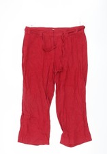 BHS Women's Red Linen Trousers