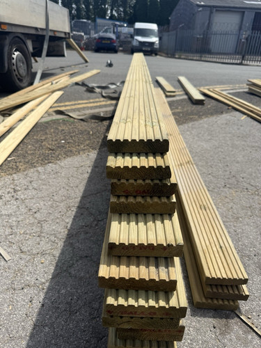 Grooved wood decking boards - decking,