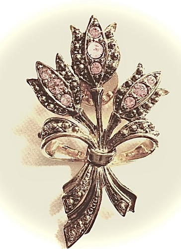 Vintage brooch pin bouquet - vintage,