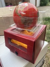 Semi Precious Gemstone Globe Earth Paperweight Inlaid Original Box Vintage