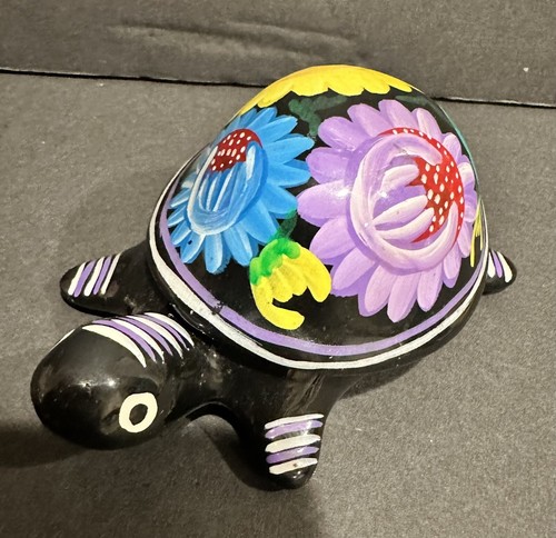 Mexican pottery turtle trinket - mexican,