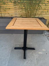 Cafe Restaurant Hotel Garden Tables Solid Wood Top Cast Iron Base 