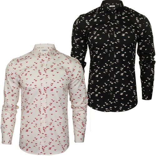 Xact mens bird print shirt - xact,