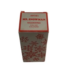 Vintage Avon Glass Mr Snowman Moonwind Cologne 30ml New Unused Boxed