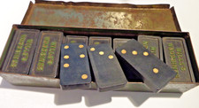 VINTAGE 1930s WILLS  WOODBINE TIN BOX  DOMINOS SET  COMPLETE 