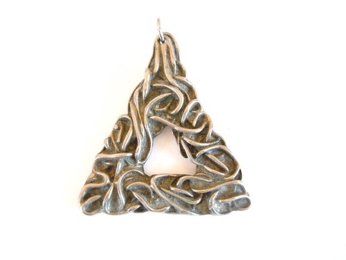 Vintage silver tone triangle - vintage,