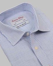 Men's Formal Blue Striped Royal Oxford Easy Iron Shirt