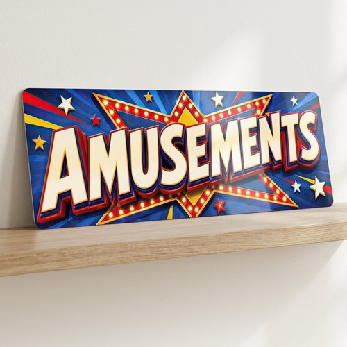 Amusements seaside metal sign - amusements,
