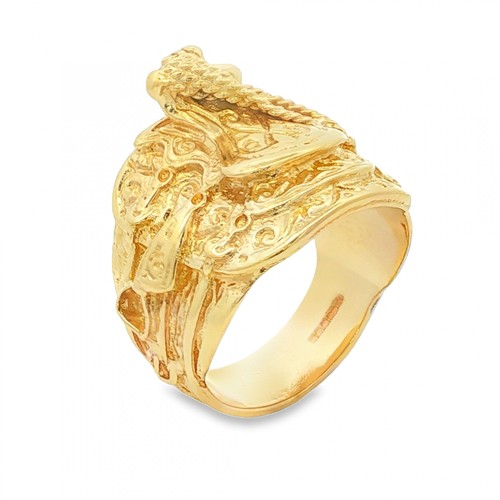 9ct yellow gold heavy saddle - 9ct,