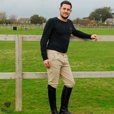 Rhinegold Mens Essential Breeches   Traditional Style   Smart Relaxed Look
