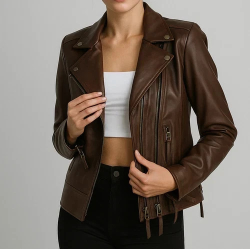 Womens real leather - leather, biker