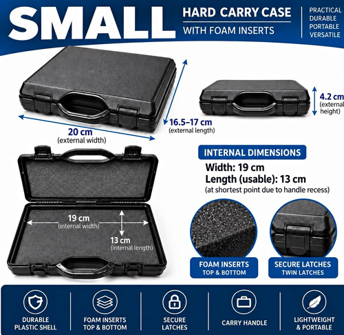 Black plastic hard carry - plastic, case