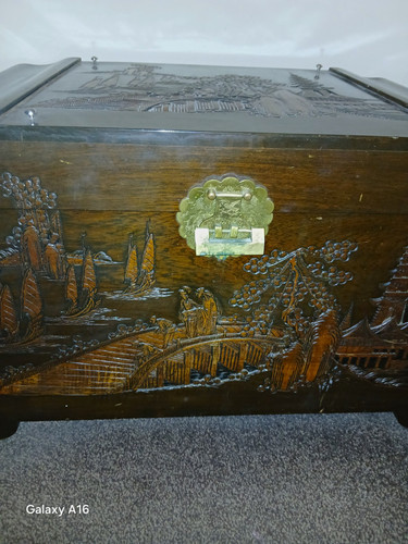 Carved wooden storage - wooden,