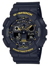 Casio G-Shock 'Caution Yellow' Shock Resistant Black Silicone GA-100CY-1AER