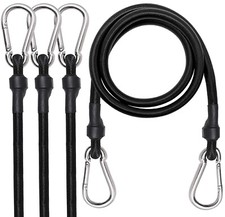 3FT/6FT Long Bungee Straps Elastic Bungie Cords Luggage Rope with Carabiner Hook