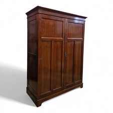 Antique compactum mahogany wardrobe - double door wardrobe with fitted interior