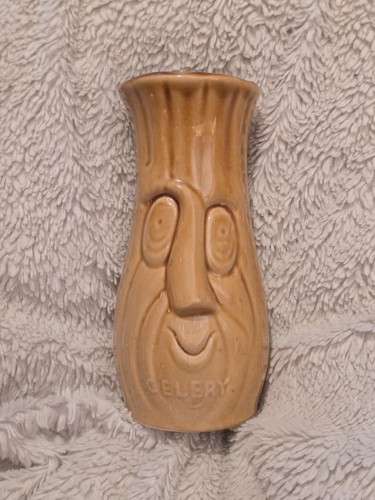 Vintage ceramic celery face - ceramic,