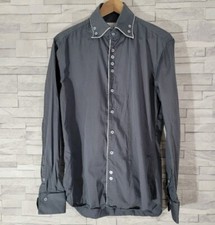 Mens JIGGLER LORD BERLUE Shirt Medium 3 Slim Fit Grey Long Sleeved Oxford Casual